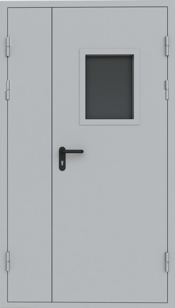 Противопожарная двусворчатая дверь с остеклением 2F71 Противопожарная двусворчатая дверь с остеклением 2F71